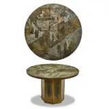 Chan Cocktail Table by Philip and Kelvin Laverne, acid-etched, enameled and patinated bronze, acid-etched facsimile signature 'PHILIP, sold Mar 2022