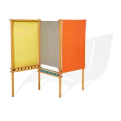 Henry P. Glass, Room Divider, for Swingline, birch, painted Masonite, pegboard