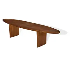Coffee Table by T. H. Robsjohn-Gibbings, for Widdicomb, model 3304, walnut, decal label, stenciled numbers, sold Mar 2022