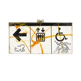 Keith Haring, Embellished Subway Sign, enameled metal, paint, marker, unsigned