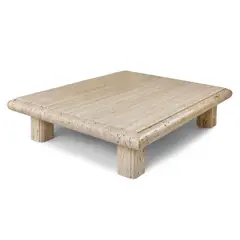 Michael Taylor, Large Custom Coffee Table, travertine