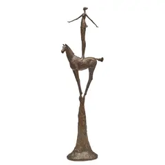 Tom Corbin, Horse and Rider, patinated bronze