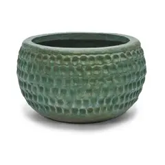 Thumbprint Pot by Stan Bitters, green glazed stoneware, apparently unsigned, sold Mar 2022