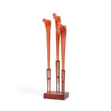 Sabrina Knowles and Jenny Pohlman, Shelter (from the Homage Series), off-hand sculpted glass, steel, signed 'Pohlman Knowles' and dated on underside of base