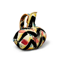 Betty Woodman, Pillow Pitcher, glazed earthenware, stamped 'WOODMAN'