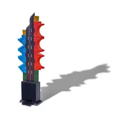 William Wertz, Untitled (Skyscraper), constructed glass with steel armature and wood base