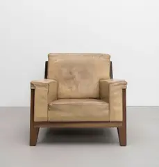 Neil Morris, Untitled, Mahogany-laminated wood, leather upholstery