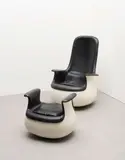 Marc Held, 'Culbuto' lounge chair and ottoman, designed 1967, Fibreglass, leather upholstery