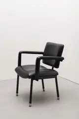 Jacques Quinet, 'Dunkerque' armchair, circa 1960, Leather upholstery, chromium-plated steel
