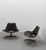 Preben Fabricius and Jørgen Kastholm, Pair of 'Scimitar' chairs, model no. IS-63, designed 1962