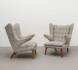 Pair of 'Papa Bear' armchairs, model no. AP19, designed 1951 by Hans J. Wegner, Teak, fabric upholstery, sold Oct 2022