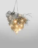 Deborah Thomas, Unique chandelier, from the 'Frozen Branch' series, 2001-2002, Glass, hand-coloured and varnished papier-mâched steel, steel wire