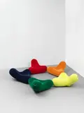 Marc Newson, Group of five 'Bucky' chairs, designed for the 'Bucky, de la chimie au design' exhibition, Fondation Cartier pour l'art contemporain, Paris, 1995, Polyurethane foam, steel, fabric upholstery