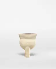 Hans Coper, 'Thistle' form, circa 1965, Stoneware, layered porcelain slips and engobes over a textured and incised body, the interior with a manganese glaze