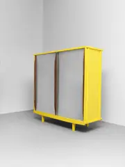 Jean Prouvé, Wardrobe, model no. 101, designed 1956, Oak, painted steel, aluminium