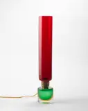 Table lamp, model no. 850.6 by Paolo Venini, circa 1968, Coloured, inciso and sommerso glass, brass, sold Apr 2022