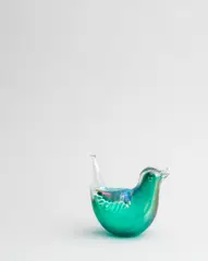 Bird figure, model no. 2627 by Tyra Lundgren, circa 1937, Iridescent sommerso glass, offered Apr 2022