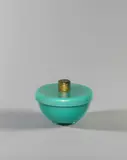 Carlo Scarpa, Lidded bowl, model no. 651A, circa 1932, Incamiciato glass with applied gold leaf