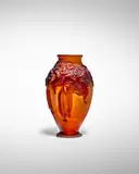 Vase by Émile Gallé, mold-blown, overlaid and acid-etched glass, cameo mark 'Gallé', sold Dec 2021