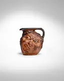 R. W. Martin & Brothers, Double-Sided Face Jug, salt glazed stoneware, incised 'R