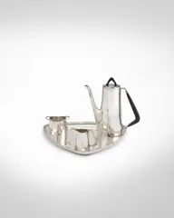 C.C. Hermann, Coffee Service, silver, ebony, each item stamped 'C