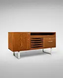 Cabinet by Hans J. Wegner, lockplate impressed Ruko, wenge, chromium-plated steel, aluminum, offered Dec 2021