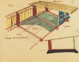 Jean Prouvé, Architectural Presentation Drawing