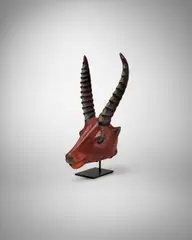 William Morris, Sitatunga Head, blown and applied glass, engraved 'William Morris 00' (dimensions without stand)