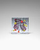 Astratto Aquarium Block by Riccardo Licata, for Vetreria Gino Cenedese, solid glass internally decorated with polychrome glass, offered Dec 2021