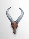 William Morris, Deer Head Trophy, blown, applied and carved glass, engraved 'William Morris 1999'