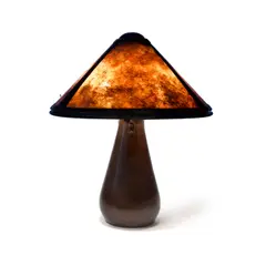 Table Lamp by Dirk Van Erp, hammered copper, mica, with open-box San Francisco mark on underside of base, offered Oct 2021