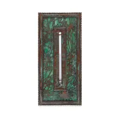 Pine Needle Thermometer by Tiffany Studios, patinated bronze, Favrile glass, sold Oct 2021