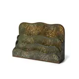 Large Pine Needle Letter Holder by Tiffany Studios, patinated bronze, Favrile glass, sold Oct 2021