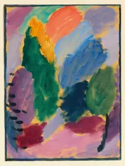 Alexej von Jawlensky, Variation, 1915, Öl und Bleistift auf Papier mit Leinenprägung. Auf Karton aufgezogen