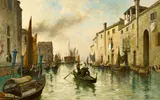 Blick auf den Rio del Ponte Longo auf der Insel Giudecca in Venedig by Freiherr Heinrich Ludwig von Gleichen-Russwurm, Öl auf Leinwand, sold May 2022