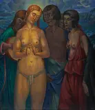 Herbert Rolf Schlegel, "Die Heilige", Öl auf Leinwand