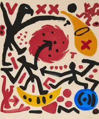 A. R. Penck, Ohne Titel, Farblithografie auf Japan