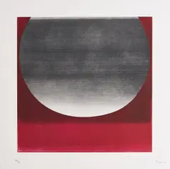Rupprecht Geiger, Runde Form auf Rot, 1994, Farbradierung auf Bütten
