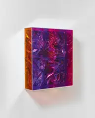 Anselm Reyle, Ohne Titel (Iridescent Box), 2009, PVC Folie auf Leinwand, in Plexiglaskastenrahmen