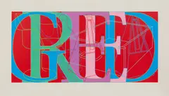 Michael Craig-Martin, Greed (Aus: Seven Deadly Sins), 2008, Farbserigrafie auf Karton
