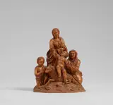 Deutsche Schule, Maria mit dem Christuskind auf dem Lamm, umgeben von der heiligen Anna und dem Johannesknaben, Buchsbaum, ungefasst
