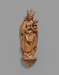 Maria mit dem Christusknaben auf einer Konsole by Niederländische Schule, Eichenholz, mit Resten der alten Fassung, sold Jan 2025