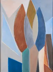 Edgar Hofschen, "Toskana", 1981, Mischtechnik auf Leinwand