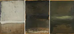 Edgar Hofschen, Ohne Titel, 1973, Jeweils Öl und Ponal auf Spanplatte