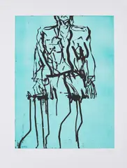 Soldatenbluse by Georg Baselitz, 2009, Aquatintaradierung auf Velin, sold Jun 2022