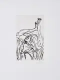 Georg Baselitz, Aus: Gotische Mädchen, 1995, Radierung auf Velin