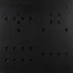 Herbert Zangs, Lochobjekt, 1970er, Lochbohrungen in Tischlerplatte, mit Acryl schwarz gefasst