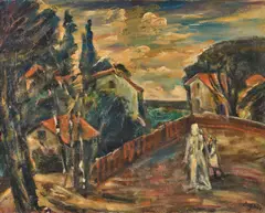 Arthur Degner, Südliche Landschaft, Öl auf Leinwand
