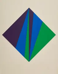 Ohne Titel by Max Bill, 1988, Farbserigrafie auf dünnem Velin, sold Sep 2022