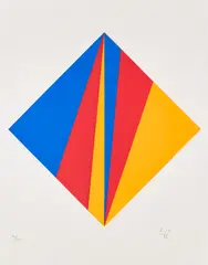 Ohne Titel by Max Bill, 1988, Farbserigrafie auf dünnem Velin, sold Nov 2022